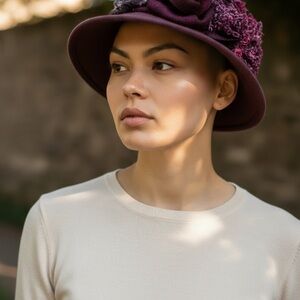 Kate Landry Plum Floral Women's Hat